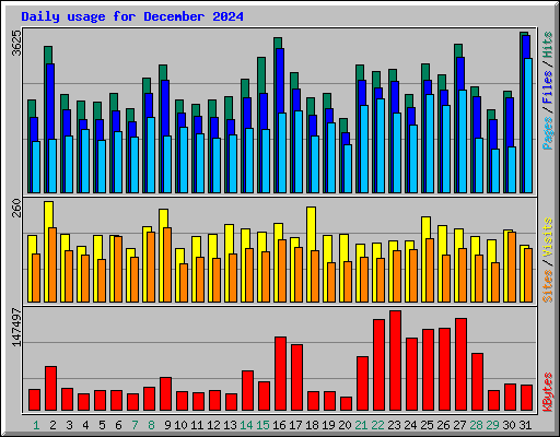 Daily usage for December 2024