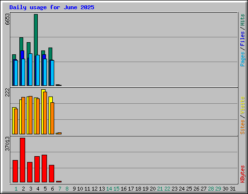 Daily usage for June 2025