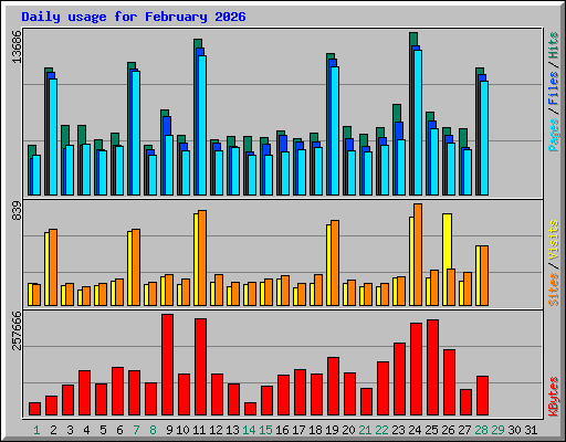 Daily usage for February 2026