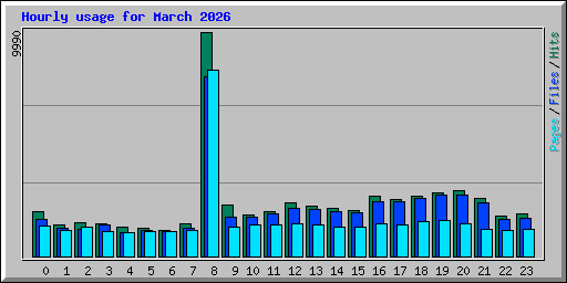 Hourly usage for March 2026